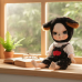 Adorable 10 Inch Porcelain Dress-up Baby Black rabbit Dolls (BJD)